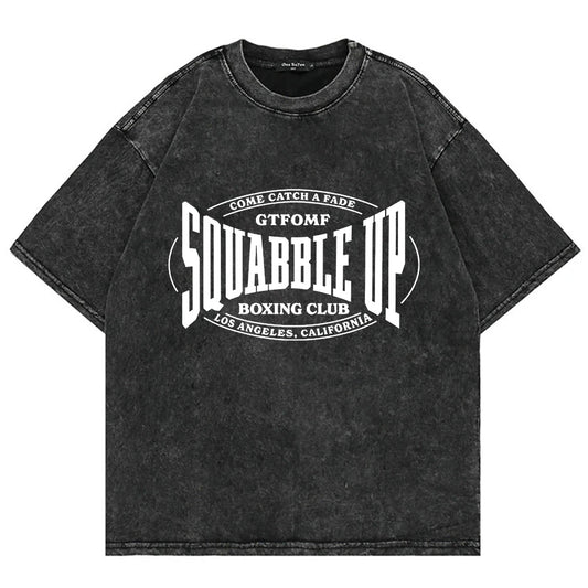 Kendrick Lamar Squabble Up Boxing Club Tee (Mineral Wash Black, S-2XL)