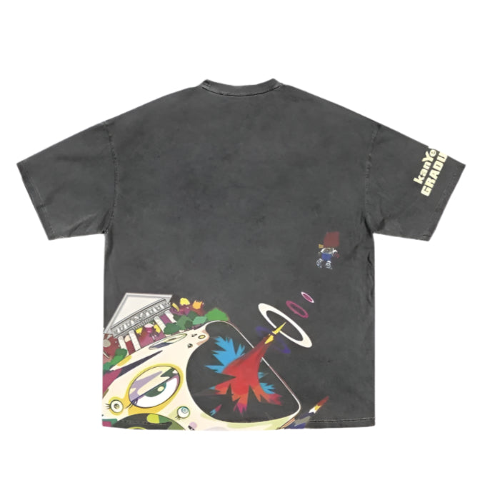 Kanye West Graduation Front and Back Graphic Print Tee (Black, S-3XL)