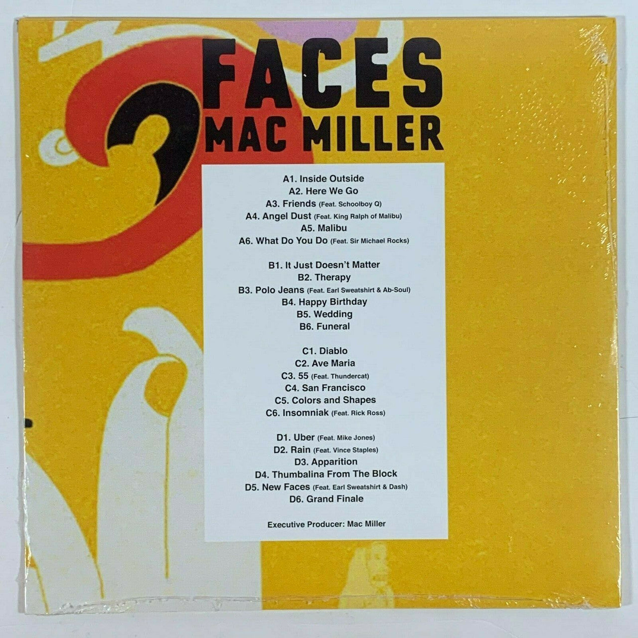 Mac Miller Faces 2LP Vinyl Limited Black 12" Record