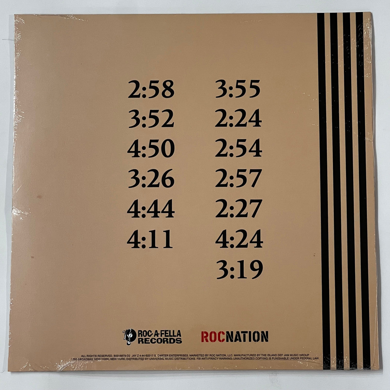 Jay Z 4:44 1LP Vinyl Limited Black 12" Record